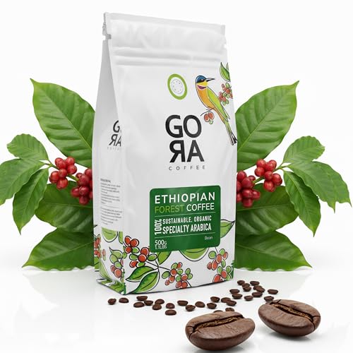 GORA Ethiopian Coffee Beans – Medium Roast Whole Bean, Single Origin Arabica, 100% Organic, Smooth Fruity & Floral Notes, Sourced & Roasted in Ethiopia (250 Grams)