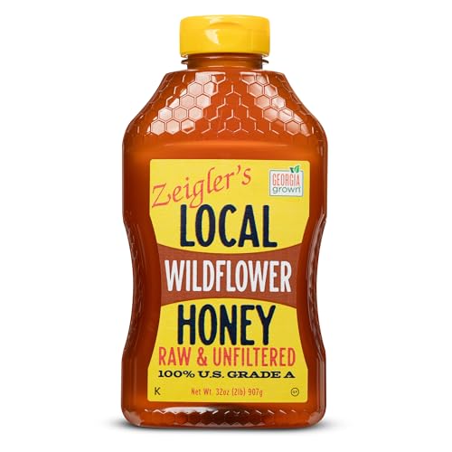 Zeigler's Wildflower Honey, 32 Oz – 100% Natural, Raw & Unfiltered, Georgia Grown Certified – Pure Southern Honey – Great for Tea, Baking, Yogurt, Toast