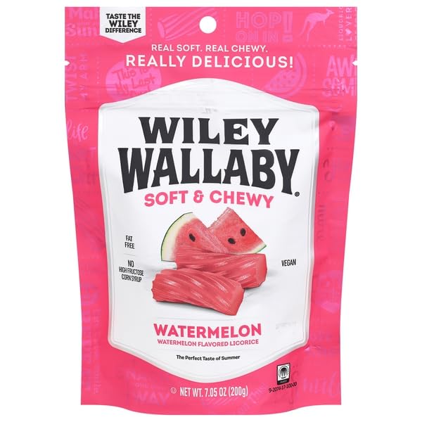 Wiley Wallaby, Soft And Chewy Watermelon Licorice, 7.05 Ounce
