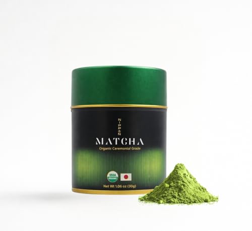 Organic Matcha Powder Ceremonial Grade – Japanese Matcha Green Tea, USDA Organic, First Harvest Uji Kyoto, Stone Ground, 30g (1.06oz)