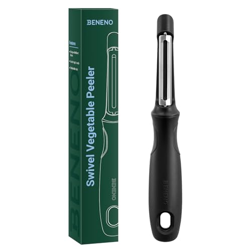 Beneno Swivel Vegetable Peeler, Premium Smooth Peeling Potato Peeler, Black