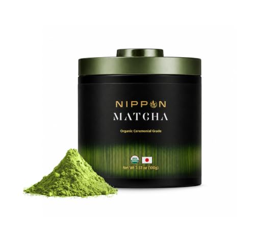Organic Ceremonial Grade Matcha Powder – Japanese Matcha Green Tea, USDA Organic, First Harvest Uji Kyoto, Stone Ground (100g/3.53oz)
