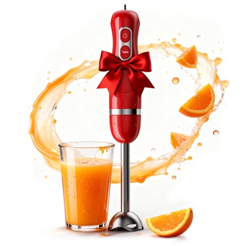 Turelar Immersion Blender Handheld, Corded Electric Blenders Portable Stick Mixer with 2 Mixing Speed and Stainless Steel Blades Emulsifier for Effortless Blending Soup, Smoothies, Puree or Baby Food