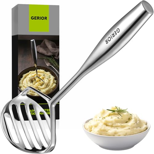 Potato Masher Stainless Steel 304 Heavy Duty for Mashed Potatoes, Avocado