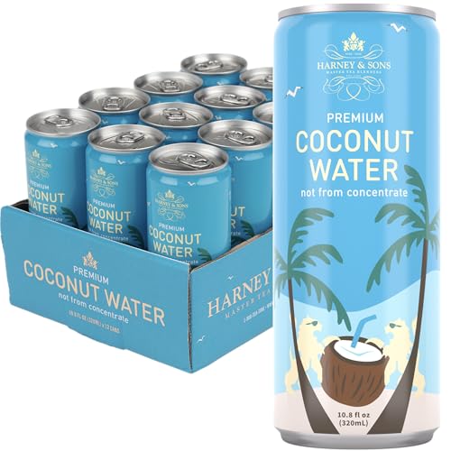 Harney & Sons Coconut Water, 12-Pack, 10.8 fl oz Cans, No Sugar Added