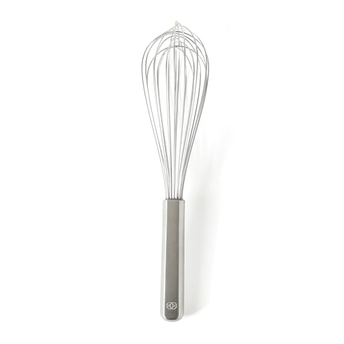 Calphalon Prime 8-Inch Balloon Whisk, Stainless Steel Kitchen Whisk for Eggs, Batter & Small Batch Mixing, Heavy-Gauge Wire Whip with Weighted Handle for Control