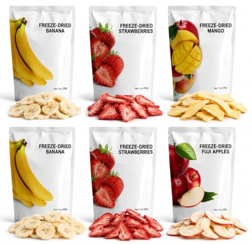 Freeze-Dried Sample Pack – 6 Pack (6oz Total) | 100% Real Fruit Snack | No Sugar Added | Non-GMO, Gluten-Free, Vegan | Healthy Freeze-Dried Fruit by Wise Harvests