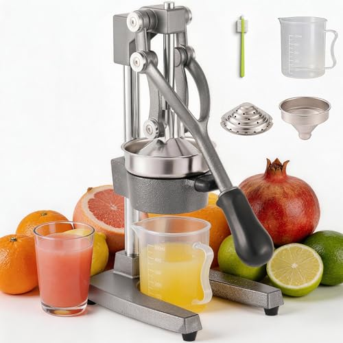Zeluna Cast Iron Manual Hand Press Juicer for Citrus & Pomegranate,Grey