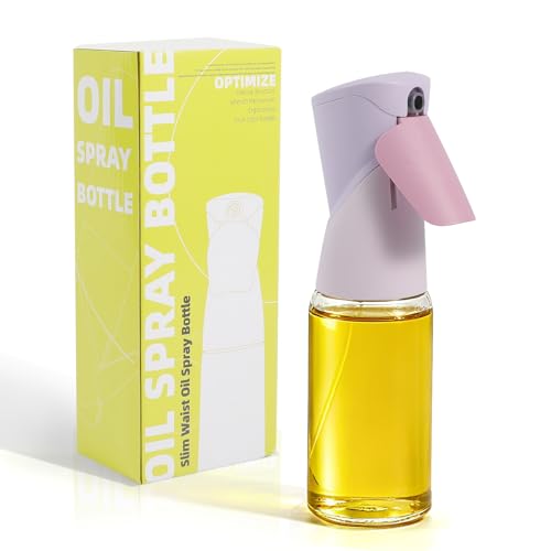 Shineforu Oil Sprayer for Cooking, Upgraded 7.4oz Olive Oil Sprayer Mister, Large Olive Oil Spray Bottle for Air Fryer, Salads, BBQ & Kitchen, Professional Oil Sprayer with Even Mist (Purple)