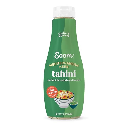 Soom Mediterranean Herb Tahini Dressing, Squeeze Bottle, 12oz, 1 Pack