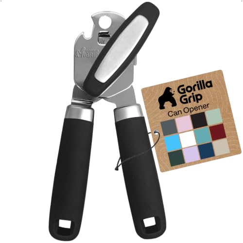 GORILLA GRIP Upgraded Model Stainless Steel Manual Can Opener, Black