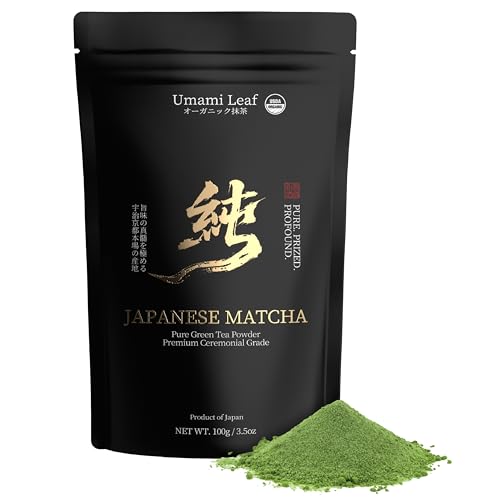 Umami Leaf Organic Japanese Matcha Powder, Ceremonial Grade 3.5oz/100g