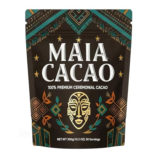 Maia Cacao Powder Organic with Flavanol Organic Cocoa Powder unsweetened, Nattokinase, Magnesium & Flavonoids, for Supports Circulation, Mental Clarity, Boosts Energy, Organic, Zero Sugar