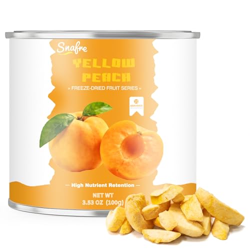 Freeze Dried Yellow Peaches, 100G/3.53OZ Frozen Peaches, No Added Sugar, Freeze Dried Fruit, Yogurt, Drinks, Cereal, Baking, Snacks, Smoothies