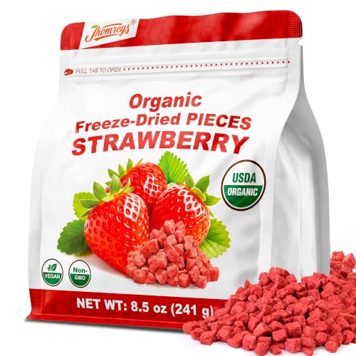 Organic Freeze Dried Strawberries Pieces, Dehydrated Fruit & Dry Berries