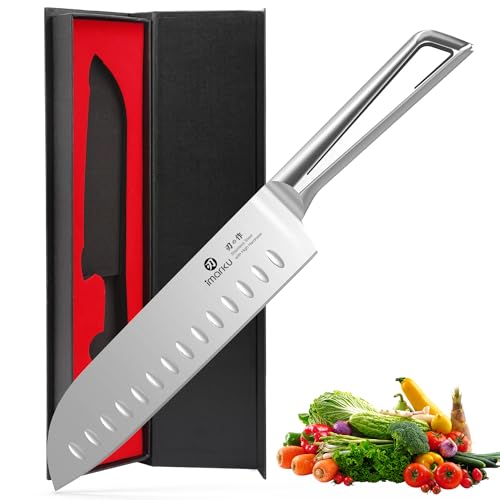 imarku Santoku Knife 7 Inch, Japanese Sharp High Carbon Stainless Steel