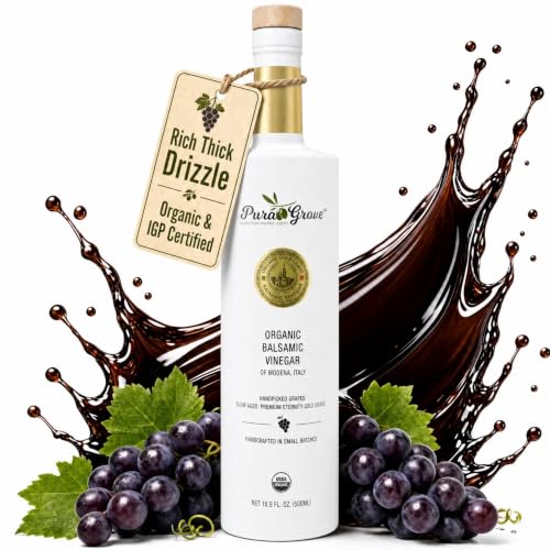 Pura Grove Organic Balsamic Vinegar of Modena IGP Certified, No Sugar Added