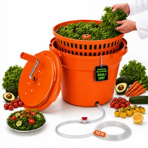 Effixia Commercial Salad Spinner - 3 Gallon Large Capacity Lettuce Dryer