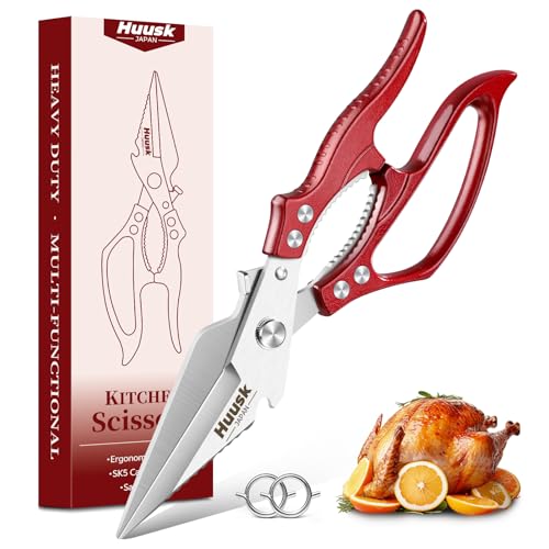 HUUSK Kitchen Scissors Heavy Duty - Japanese Kitchen Shears All Purpose