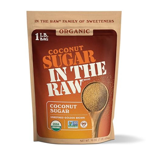 Sugar In The Raw Organic Coconut Sugar, 16 oz. Bag, USDA Organic Certified Coconut Sugar, Non-GMO Project Verified, Unrefined, Kosher, Vegan and Gluten Free