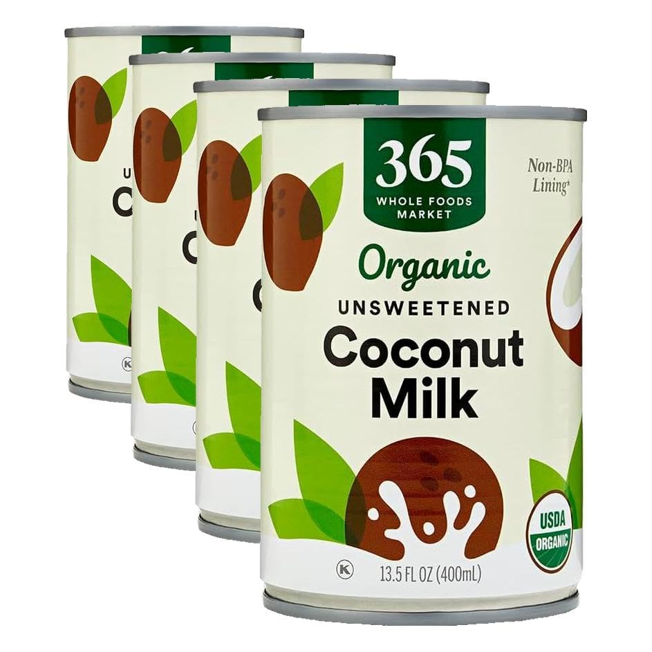 365 by Whole Foods Market, Organic Unsweetened Coconut Milk, 13.5 Ounce (Pack of 4)