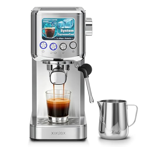 XIXUBX Cold Brew Espresso Machine with Milk Frother, Grey