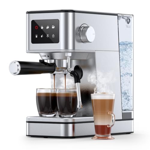 RIOSKY Stainless Steel Espresso Machine with Powerful Steam Wand