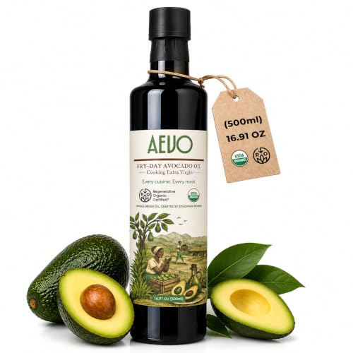Fry-Day Organic Avocado Oil -16.91oz, Zero Heat Cold Pressed, ROC Certified