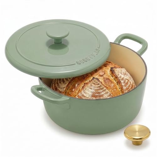 GreenPan x Bobby Flay 5.5QT Enameled Cast Iron Dutch Oven With Lid, Green