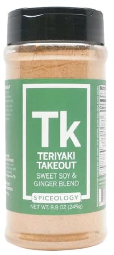 Spiceology Teriyaki Takeout Seasoning Blend, 8.8 oz | Sweet Soy, Ginger, Garlic & Green Onion | Seattle-Style Teriyaki Dry Rub & Marinade Seasoning | Perfect for Chicken, Beef, Salmon, Vegetables, Rice & Stir Fry