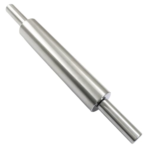 suiwotin Stainless Steel Rolling Pin, 16.9 Inch Rotating Roller for Baking | 360-Degree Rotating, 9.76-Inch Rolling Surface, Lightweight, Mirror Polish, Dishwasher Safe